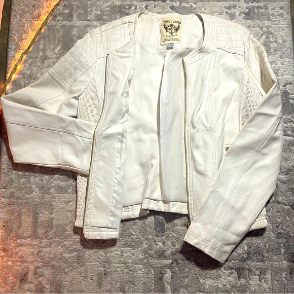 White Faux Leather Jacket - Picture 3 of 4